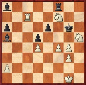 Oukas - Hauseux P : Les blancs jouent et matent en trois coups.